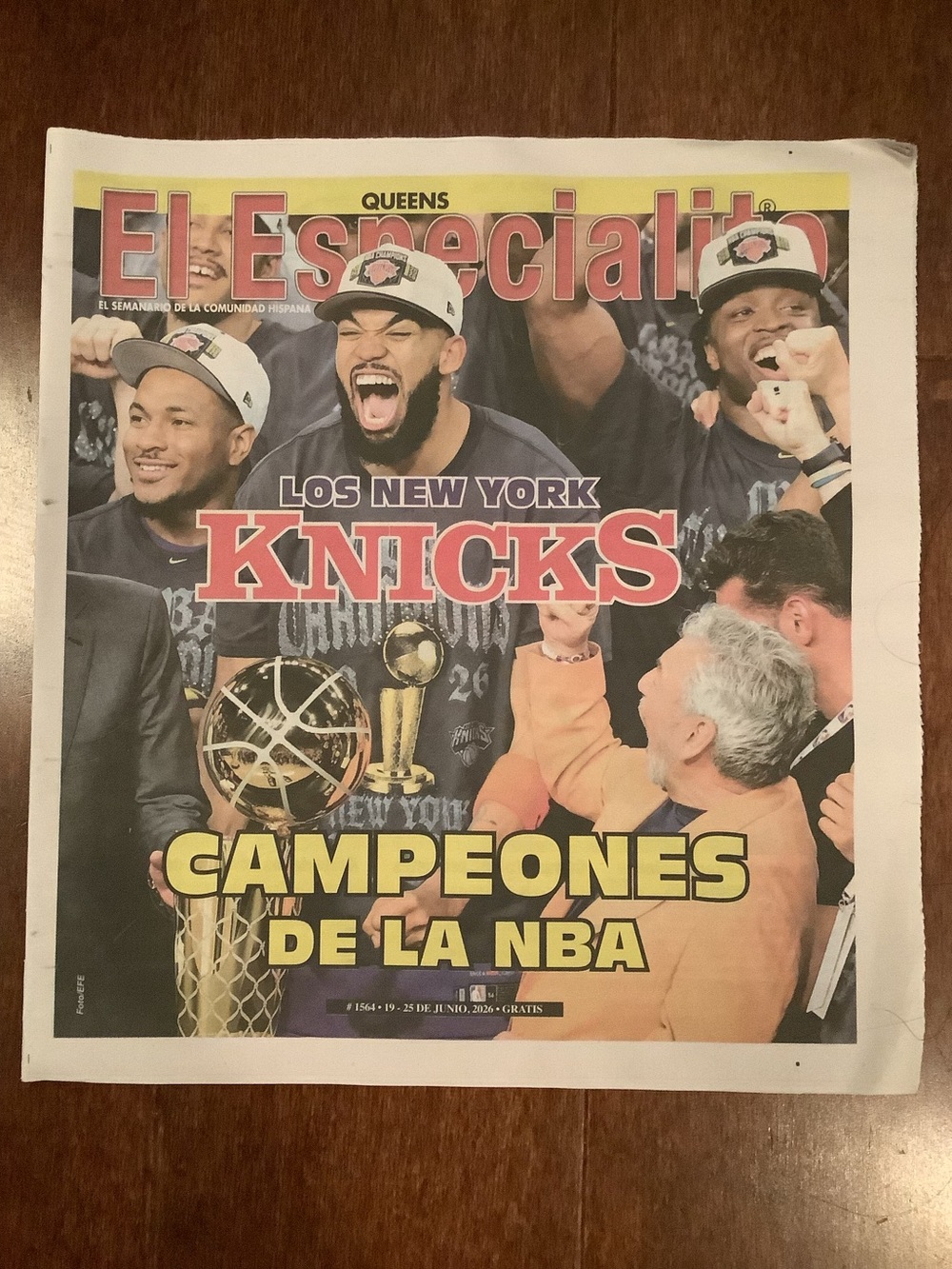 NY KNICKS NBA CHAMPS SPANISH NEWSPAPER  - EL ESPECIALITO June 19-25 2026